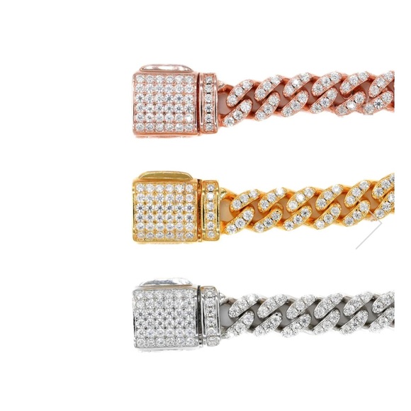 CUBAN BRACELET VVS MOISSANITE DIAMONDS - Picture 4 of 4